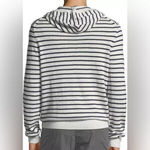 VINCE Striped Hoodie Linen Cotton Pullover Sweater Lightweight Navy‎ Preppy XL